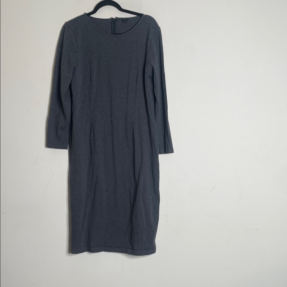 J. Crew Charcoal Long Sleeve Sheath Dress